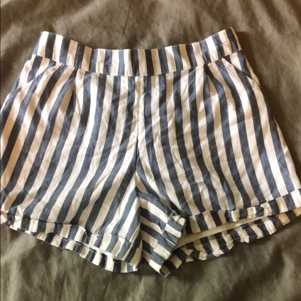 navy and white shorts